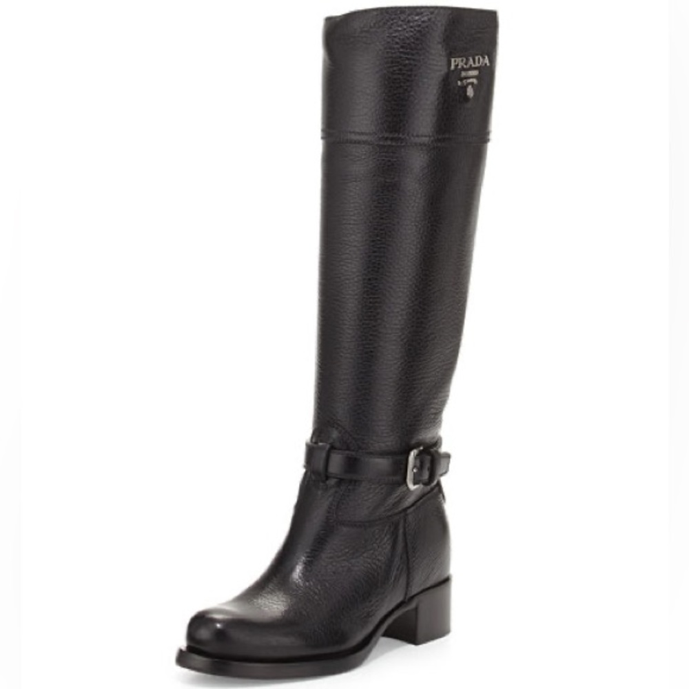 Prada Calzature Donna Black Knee high riding boots